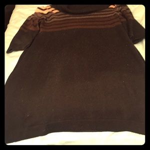 Perfect for Fall:  Black & Brown Sweater Dress